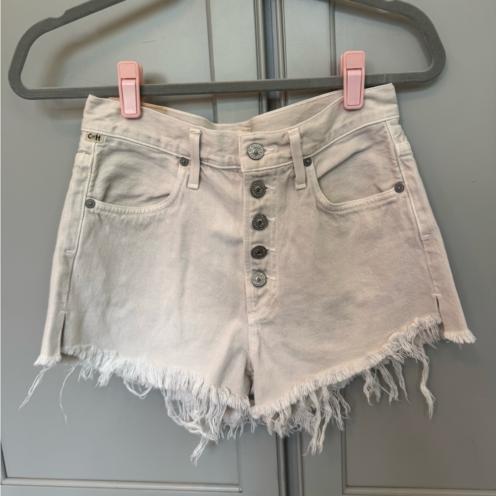 Citizens of humanity Annabelle ultra high rise frayed denim shorts size 24